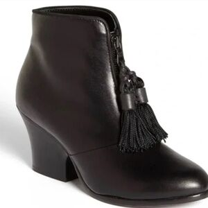 Rag & Bone Tassel Zip Ankle Bootie black size 7 leather chunky heel